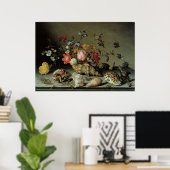 Poster Fleurs, coquilles et insectes Balthasar van der As (Bureau à domicile)