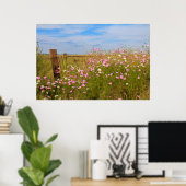 Poster Fleurs Cosmos dans le champ (Bureau à domicile)