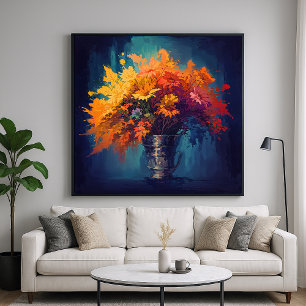 Poster Fleurs d'agrumes - Peinture style art de la vie mo