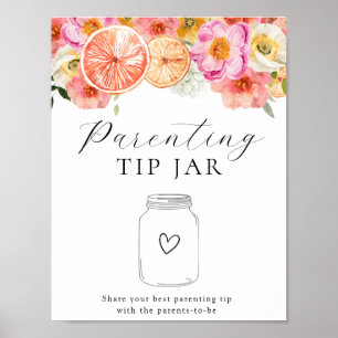 Poster Fleurs d'agrumes roses Conseil parental Jar