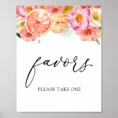 Poster Fleurs d'agrumes roses Symbole Faveurs (Devant)