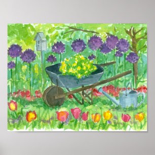 Poster Fleurs d'Allium violet Roue