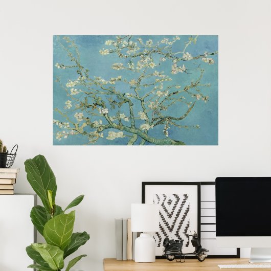 Poster Fleurs d'amandes par Vincent van Gogh (Bureau à domicile)