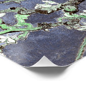 Poster Fleurs d'amandier de Van Gogh Bleu Acier (Coin)