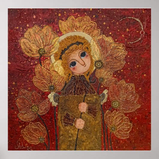 Poster fleurs d'ange rouge (Devant)