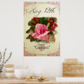 Poster Fleurs d'anniversaire le 12 août "Oleander" (Cuisine)
