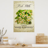 Poster Fleurs d'anniversaire le 14 février "Chamomile" (Cuisine)