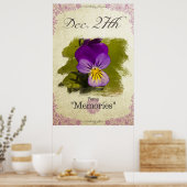Poster Fleurs d'anniversaire le Décembre 27 "Pansy" (Cuisine)