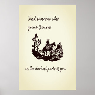 Poster Fleurs dans les parties les plus sombres de vous P