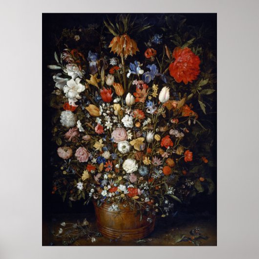 Poster Fleurs dans un bateau en bois (Devant)
