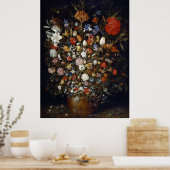 Poster Fleurs dans un bateau en bois (Cuisine)