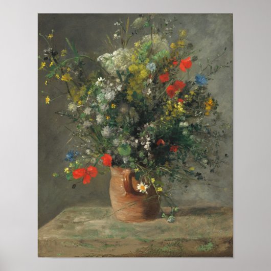 Poster Fleurs dans un vase (2) par Auguste Renoir (Devant)