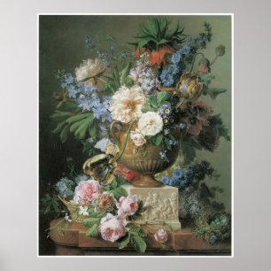 Poster Fleurs dans un vase à albâtre avec le nid 1783 de