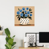 Poster Fleurs dans un vase à pois (Bureau à domicile)