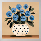 Poster Fleurs dans un vase à pois (Devant)