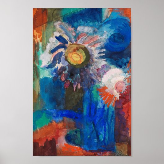Poster Fleurs dans un Vase Bleu | Fritz Schaefler (Devant)