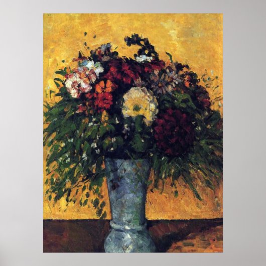 Poster Fleurs dans un vase bleu - Paul Cezanne - c1877 (Devant)