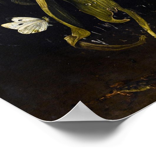 Poster Fleurs dans un vase en verre Jan van Kessel l'Anci (Coin)