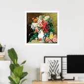 Poster Fleurs dans un Vase Paulus Theodorus van Brussel (Bureau à domicile)