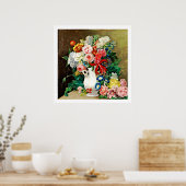Poster Fleurs dans un Vase Paulus Theodorus van Brussel (Cuisine)