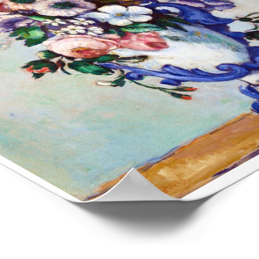 Poster Fleurs dans un Vase Rococo, Paul Cezanne (Coin)