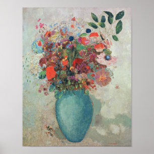 Poster Fleurs dans un vase turquoise, v.1912
