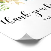 Poster Fleurs d'aquarelle avec Baby shower d'huile d'or (Coin)