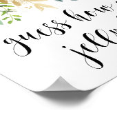 Poster Fleurs d'aquarelle avec Baby shower d'huile d'or (Coin)