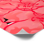 Poster Fleurs d'aquarelle de corail - Plan de table (Coin)