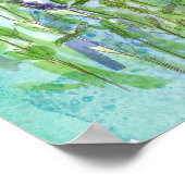 Poster Fleurs d'aquarelle d'Herbe de Lavande de miel (Coin)