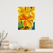 Poster Fleurs d'aquarelle d'origine des fleurs jaunes (Cuisine)