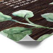 Poster Fleurs d'aquarelle en bois rustique Siège Mariage (Coin)