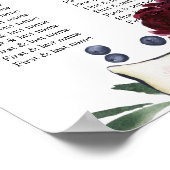 Poster Fleurs d'aquarelle et baies de Bourgogne modernes (Coin)