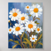 Poster Fleurs d'aquarelle peintes en marmites blanches (Devant)