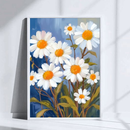 Poster Fleurs d'aquarelle peintes en marmites blanches