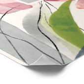 Poster Fleurs d'aquarelle rose 100e anniversaire Femmes (Coin)