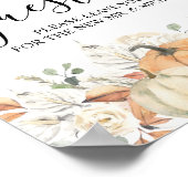 Poster Fleurs d'aquarelle tendance et Citrouille automne (Coin)