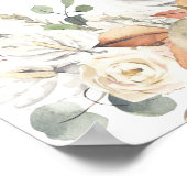 Poster Fleurs d'aquarelle tendance et Citrouille automne (Coin)
