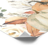 Poster Fleurs d'aquarelle tendance et Citrouille automne (Coin)