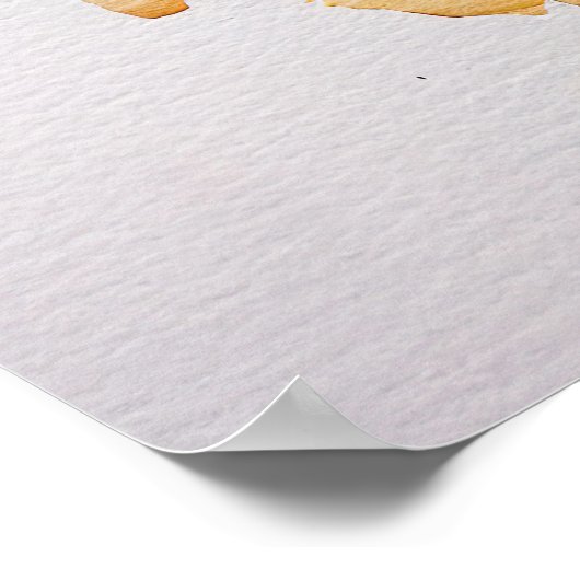 Poster Fleurs d'aquarelle violette et bleue (Coin)