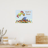 Poster Fleurs d'arrosage Angel de campagne mignonne (Cuisine)
