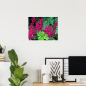 Poster Fleurs d'Astilbe Rose Profond (Bureau à domicile)