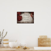 Poster Fleurs d'automne Bienvenue à notre mariage (Cuisine)