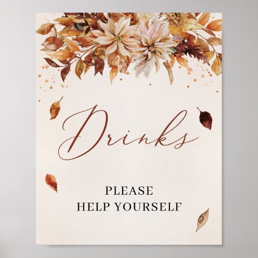 Poster Fleurs d'automne et d'automne Marigold Boho signe  (Devant)