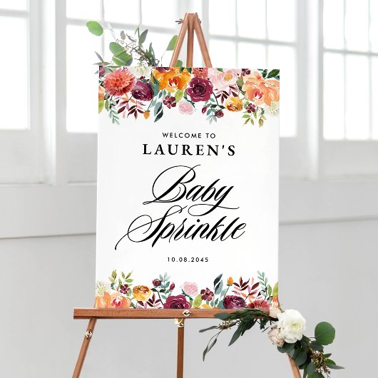 Poster Fleurs d'automne Floral Baby Sprinkl Bienvenue