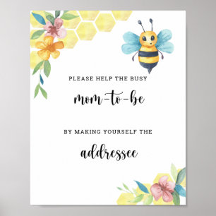 Poster Fleurs de abeille - Aider la future maman occupée