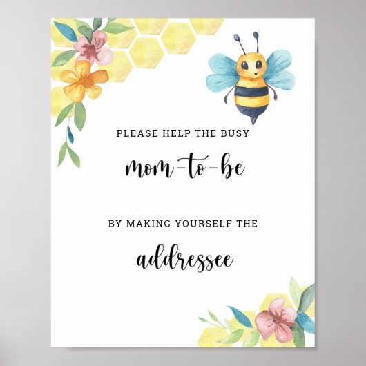 Poster Fleurs de abeille - Aider la future maman occupée (Devant)