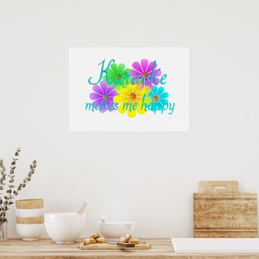 Poster Fleurs de Bonheur Karaoke (Cuisine)
