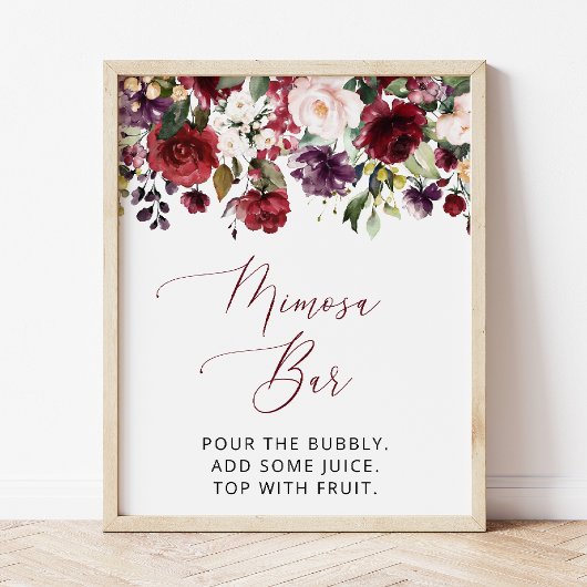 Poster Fleurs de Bourgogne, Fleurs roses, Bohème, Bar Mim