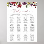 Poster Fleurs de Bourgogne, Fleurs roses, Plan de table (Devant)